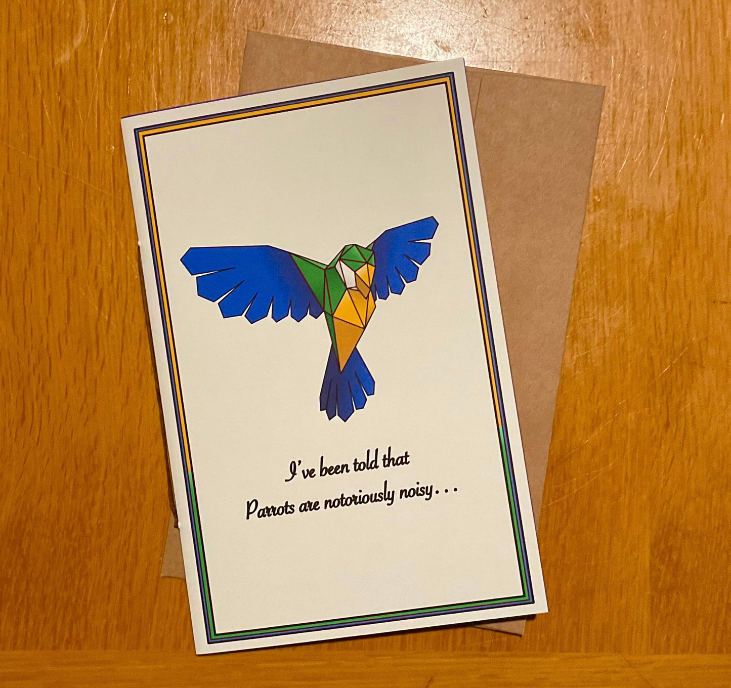 Parrot Sculpture Greeting Card (Green)